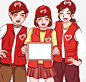 志愿者三个人红色少年高清素材 页面 设计图片 页面网页 平面电商 创意素材 png素材