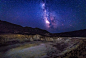 The Galaxy over the volcano crater