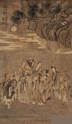  黄慎（1687-1766），清代著名画家，字恭懋，后已改字恭寿、菊庄，号瘿瓢，又称东海布衣。福建宁化人。幼家贫，后长期寓居扬州，卖画为生。读书常有古庙佛殿的长明粉下。初师上官周，学工细人物山水。后变化为粗笔挥写，以简驭繁，气势雄伟，笔意纵横，于粗犷中见粗炼。他拟定民人物除历史故事、神仙佛像之外，多从民民间生活取材，常画劳动人民的形象。专画流丐、纤夫、渔民等，往往只用寥寥数笔，便能形神兼备。写山水、花鸟、虫鱼等，也无不工妙。为“扬州八怪”之一。