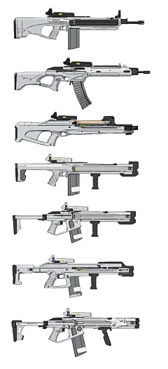Weapon initial works from Nikke