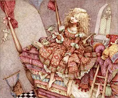 【英国女插画家  Yvonne Gilbert  彩铅插画作品】1985年，在参加Golden Stamp奖的设计后，她因设计的邮票华丽唯美，而饱受英国邮政局的赞赏，被评为世界上最美的邮票。之后每年，她的作品都惊艳于欧洲各大展览上。其作品的品质堪比油画，可谓名副其实的，把彩色铅笔在绘画上的应用，发挥到了极致的魔法...展开全文c