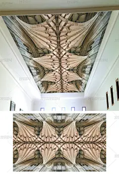 3d立体欧式哥特式宫廷风天花吊顶背景墙
