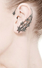 Stars Ear Cuff With Black Diamonds by Runa || https://www.modaoperandi.com/runa-ss15/stars-ear-cuff-with-black-diamonds