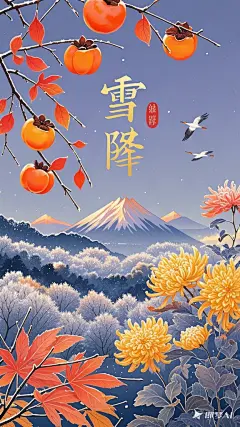 霜降海报可以这样设计。_ 首先，确定一个主题，比如 “霜落秋意浓，静候冬日来”。整体色调以冷色调为主，如蓝色、紫色与暖色调的橙色、黄色相搭配，体现霜降时节的清冷与秋末的温暖交织。_ 背景可以是一片被霜