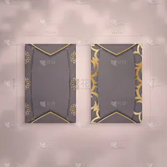 名片模板在棕色与复古黄金饰品您的品牌。