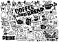 绘画插图,矢量,咖啡,糖果店,美味,可爱的,菜单,咖啡杯,蛋糕,食品