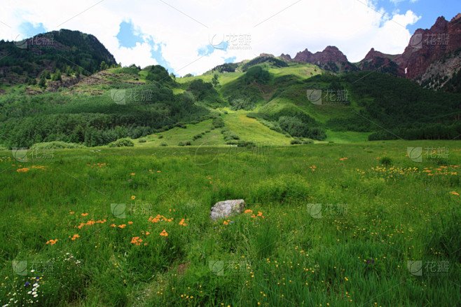 山,夏天,玛尔露恩贝尔峰,天空,留白,洛...