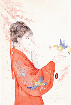 仿佛清新气息采集到古代手绘美女