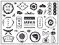 日本复古图标和框架设计集。