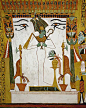 Osiris wall painting in the vaulted tomb of Sennedjem , Luxor, Egypt: 