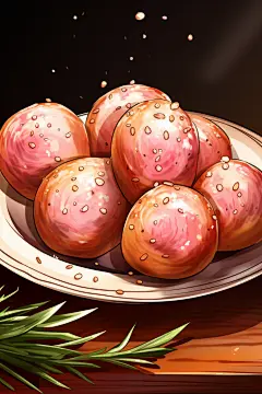 年货小吃小年糖瓜插画图片