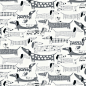 Wiener Dogs, Gray, Roll modern-wallpaper