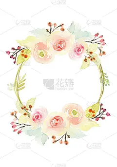 贺卡和鲜花。柔和的颜色。手工制作的。水彩