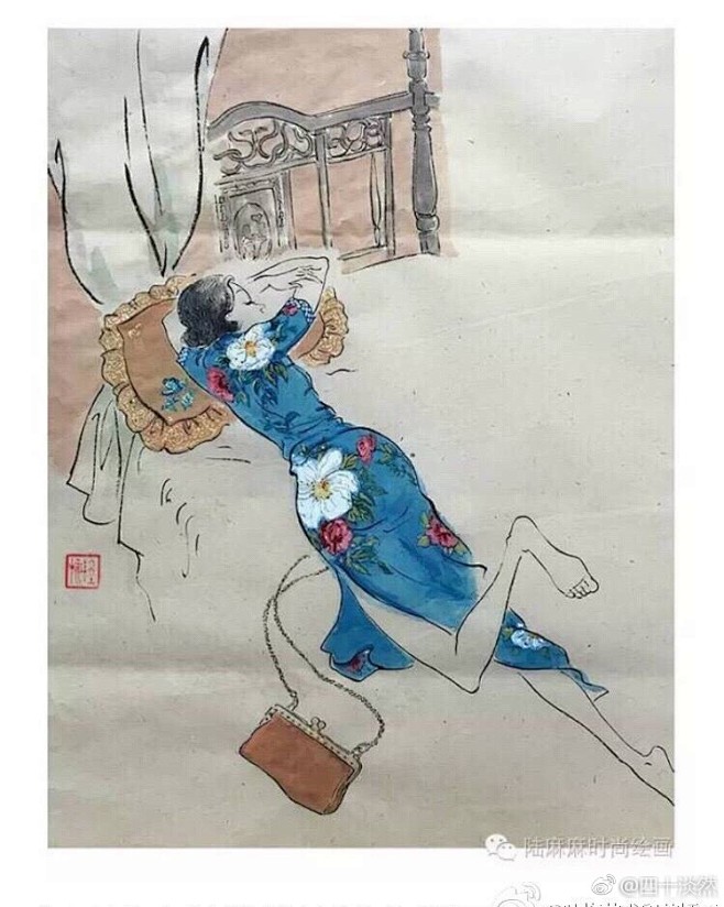 【旗袍情画——画家,插画师,设计师 陆梅.
