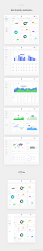 #深夜灵感# 一组PC端管理后台、Dashboard的数据统计界面设计参考 来自 Web Statistic Application by Spline One #UI设计# ​​​​