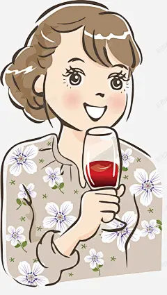 手绘插画风格女士人物喝酒场景素矢量图 插画 矢量图 自拍 风格 元素 免抠png 设计图片 免费下载 页面网页 平面电商 创意素材