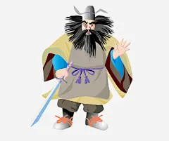 中国古代将军张飞卡通矢量_新图网 https://www.ixintu.com 古代将军 中国风 张飞 矢量张飞 人物 拿着剑的张飞