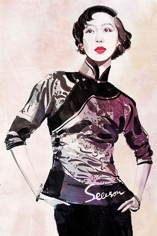 张爱玲手绘明星插画影视