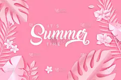 夏天的时候。Web 横幅模板设计。网站设计、广告、社交媒体横幅、广告、促销、海报、营销材料、夏季贺卡