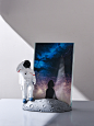 ins北欧创意宇航员树脂相框摆台可爱儿童相框架6寸洗照片相框摆件-淘宝网