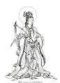 西游记 人物白描 毗蓝菩萨 老母鸡 佛教 神话人物 西游记白描李云中