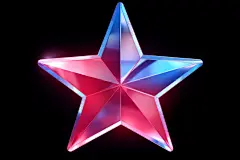 炫彩星星水晶透明发光五角星图片模型
