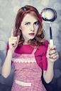 Redhead housewife with soup ladle by Vladimir Nikulin / Masson