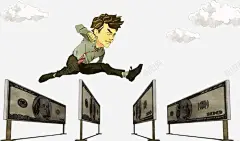 跨栏的人物 平面电商 创意素材