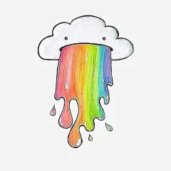 手绘吐口水的云免抠素材 png素材