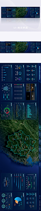 科技蓝色超级大屏智慧城市地理信息系统