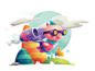 Jetpig - Made with Affinity Designer : Illustration made to promote Frankentoon's Brush Pack Texturizer Pro for Affinity Designer