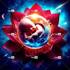 Ai产生的 婴儿 莲花 孩子 重生 出生 荷花 睡觉 爱 象征