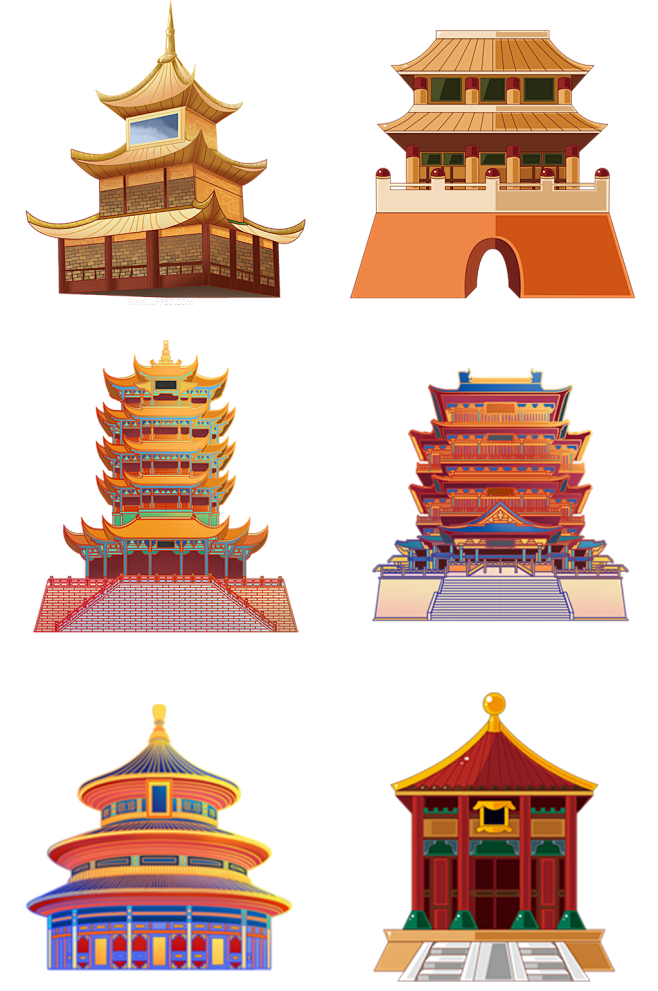 国潮建筑古风楼房-众图网