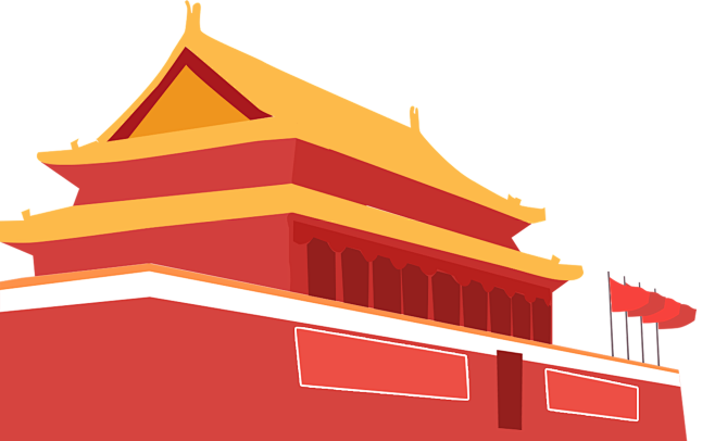北京的天安门广场png免抠素材_新图网 https://ixintu.com 北京插画 卡通手绘 可爱 白背景 立体 简单的 简约 红色.