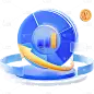 金融理财保险3D立体C4D金币组合元素