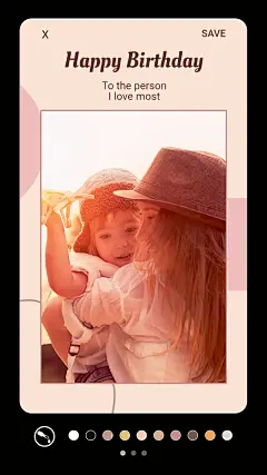 Literary Color Block Element Interface Simulation Family Birthday Moment Record Instagram Story