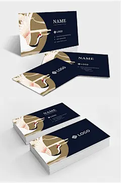 中国风仙鹤宣传名片