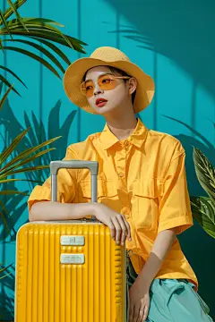 拖着行李箱去游玩