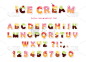 可爱的,文字,冰淇淋,字体,华夫饼,数字,华丽的,字母,字母表次序,流动