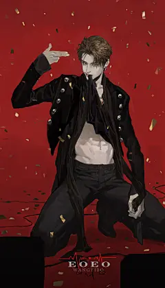 现言·帅气·邪魅· 插画壁纸  作者：红小时