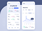 Crypto wallet light version blue interface coin invest money graphic statistic clean cryptocurrency crypto wallet light application design ux ui