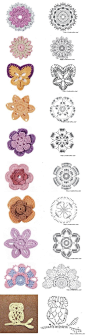 Crochet Flowers & Owl - Chart ❥ 4U // hf