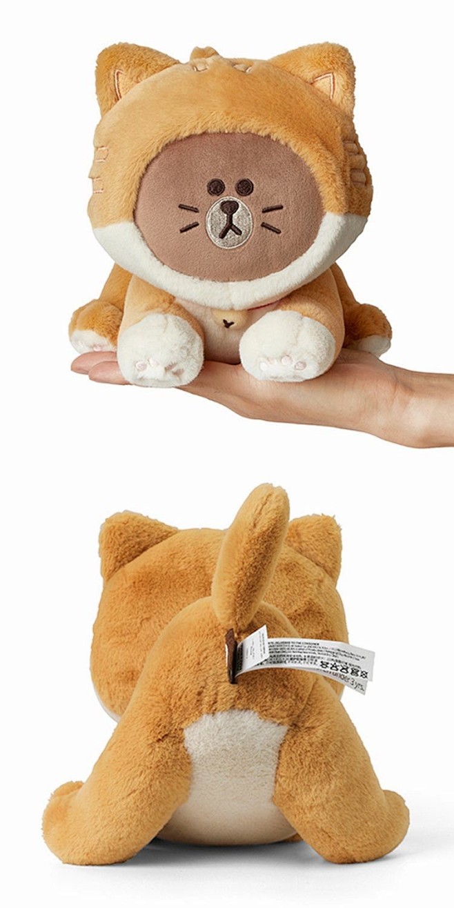 LINE FRIENDS布朗熊猫咪变猫毛...