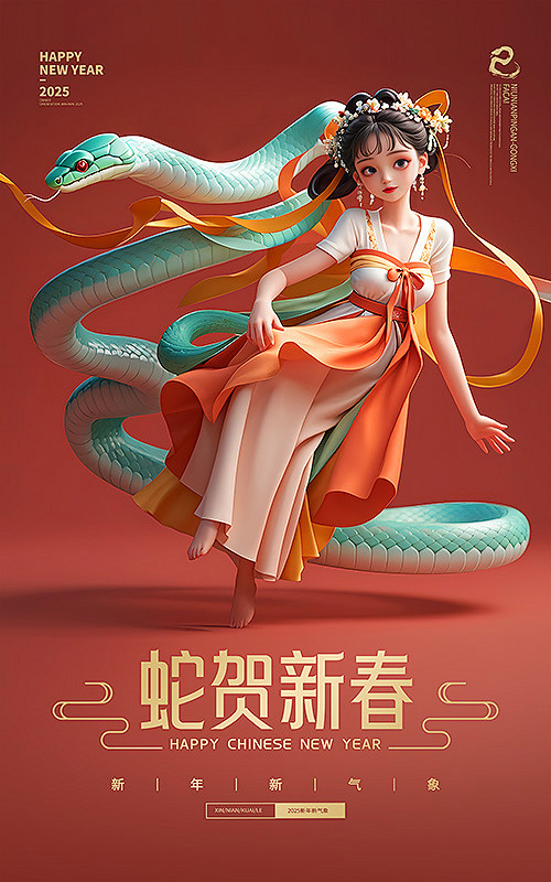 2025蛇年春节贺岁海报