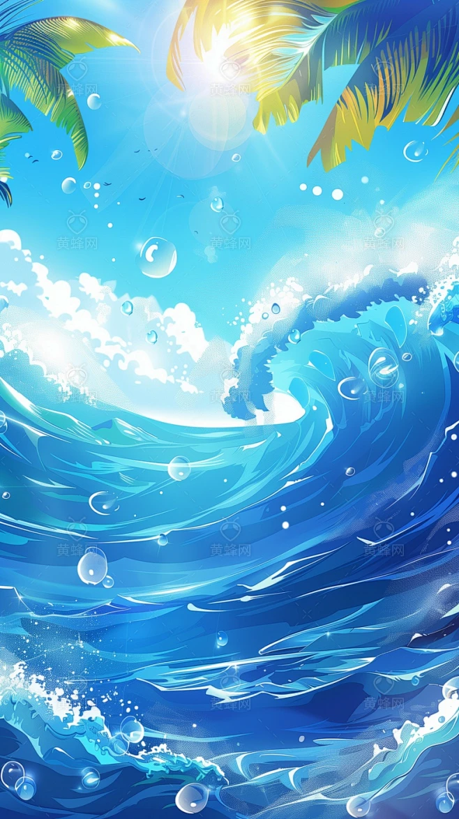 卡通海浪,蓝色卡通海浪背景,卡通浪花背景,蓝色海浪背景,卡通浪花,浪花,ai卡通浪花图片,-花瓣网