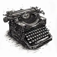 AI手绘古董图黑白线描图
