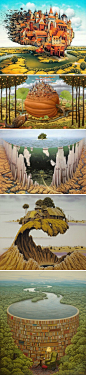 波兰超现实主义画家Jacek Yerka..._百度图片