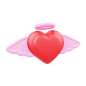 Heart With Wings 3D Illustration
