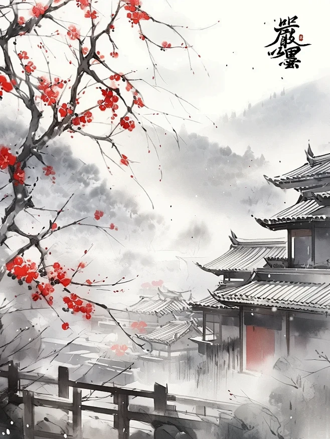 AI绘画｜古风场景 背景 冬日庭院梅花 - 小红书-花瓣网