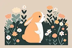 卡通兔子插画矢量图设计素材